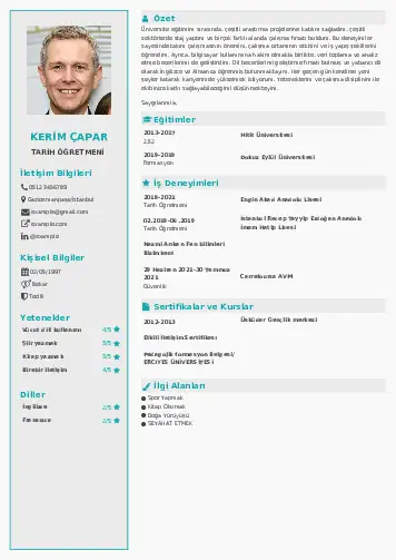 Tarih Öğretmeni Cv Örnekleri cv indir